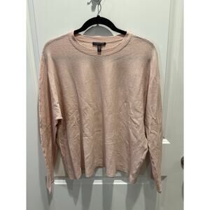 Eileen Fisher Organic Linen Top Sz M Pink Lagenlook Sustainable Minimalist Boxy